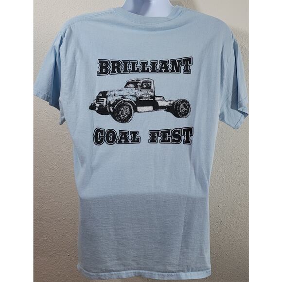 Gildan Light Blue Coal Fest 2018 Graphic Logo Shirt Large Lightweight Soft - Picture 3 of 5